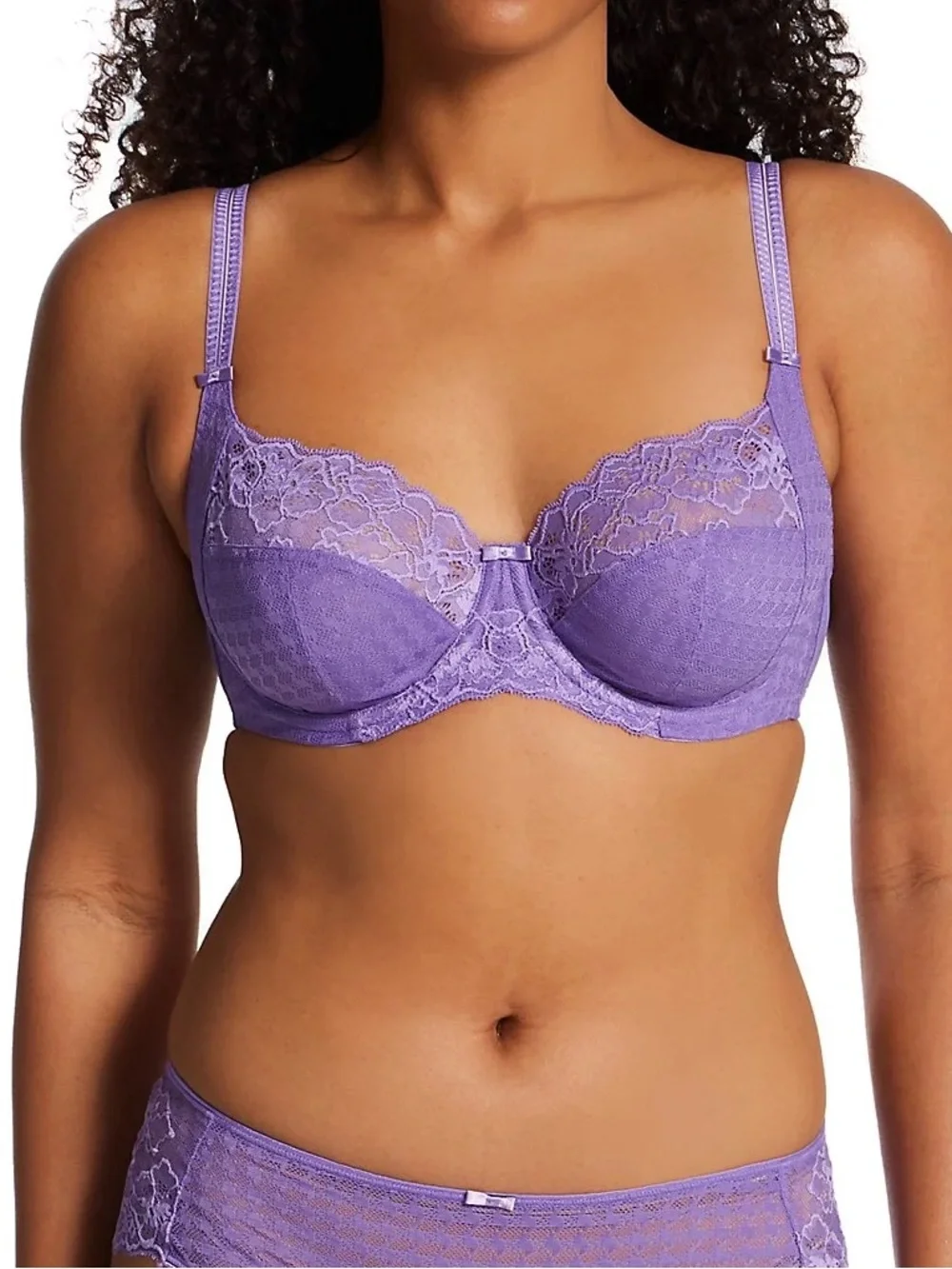 Panache Envy Balcony Underwire Bra 7285 US 32GG Violet Unlined 4 Part Cup Lace